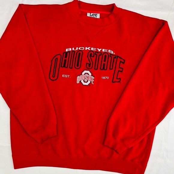 Vintage Ohio State Buckeyes Lee Sport Embroidered Crewneck Sweater - Picture 1 of 7